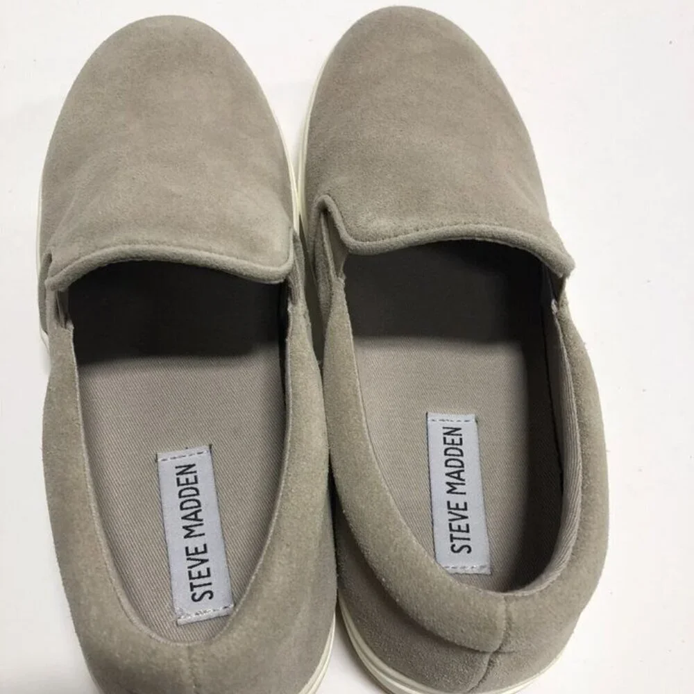 Steve Madden Women's Coulter Taupe Suede Sneakers, Size 9.5 M